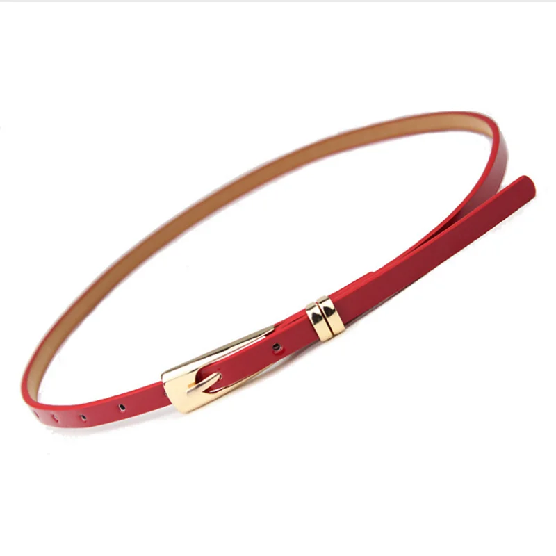 4 Цвета тонкий кожаный регулируемый ремень Элегантный женский красно коричневый