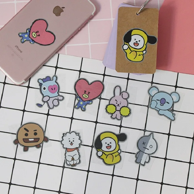 

JCBTSHKorean Wave Cartoon Cute Explosion Colored Metal Stickers for Phone Refrigerator Label