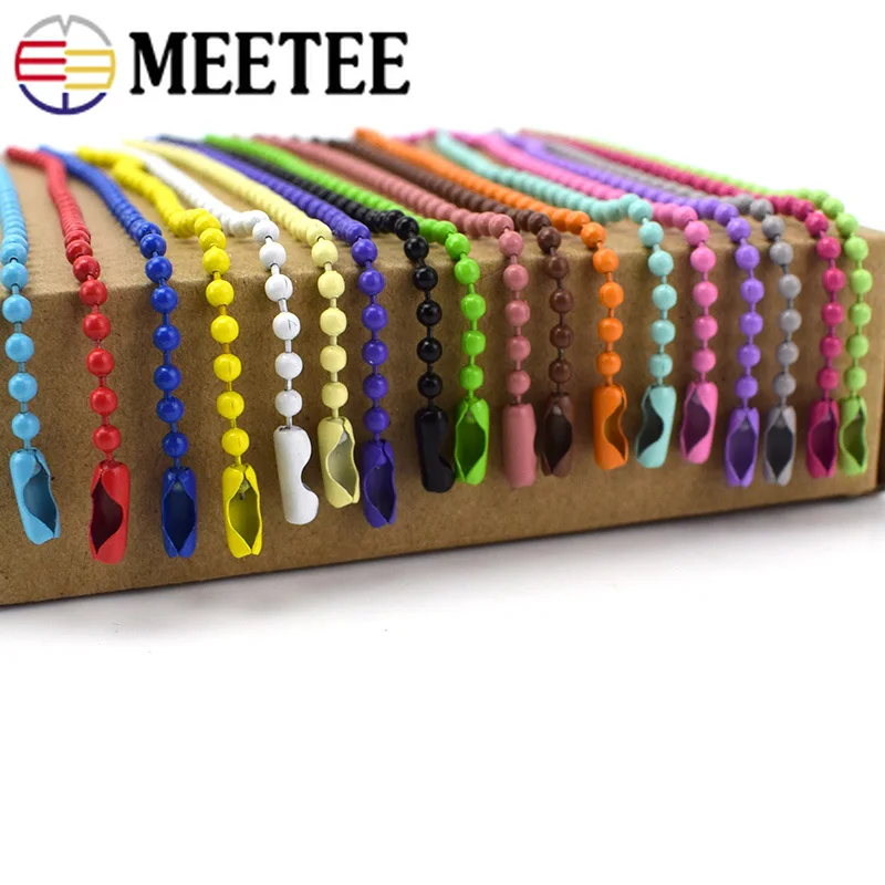 Meetee 100 шт. 2 4 мм x 12 см металлическая цепочка с шариками Для Бисероплетения DIY