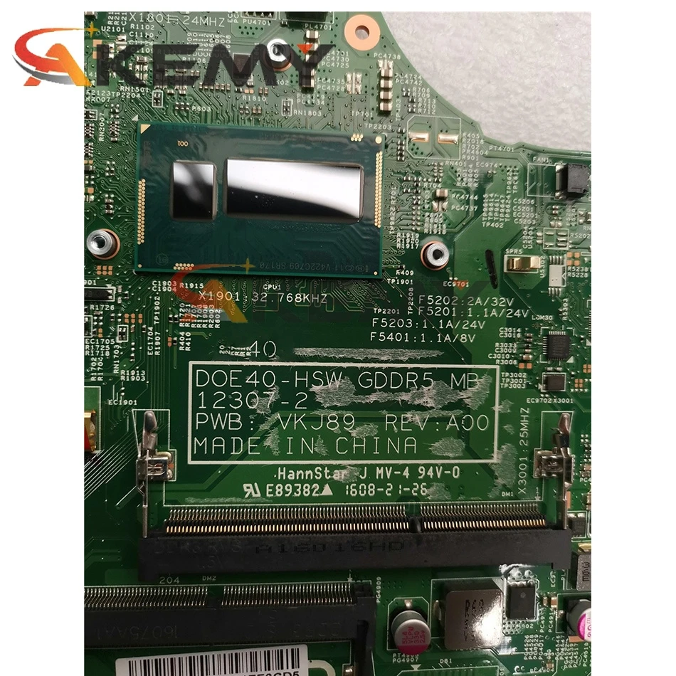 

Original Laptop motherboard For DELL Inspiron 14R 3437 5437 I7-4500U SR16Z Mainboard CN-01C6NT 01C6NT 12307-2 N14P-GT-A2