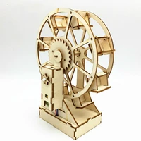 3d diy electric craft ferris wheel puzzle game wooden model building kits science educational toys for children kids adult gift