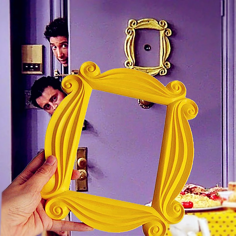 T30 TV Series Friends Handmade Monica Door Frame Wood Yellow Photo Frames Collectible Home Decor Collection Cosplay Gift