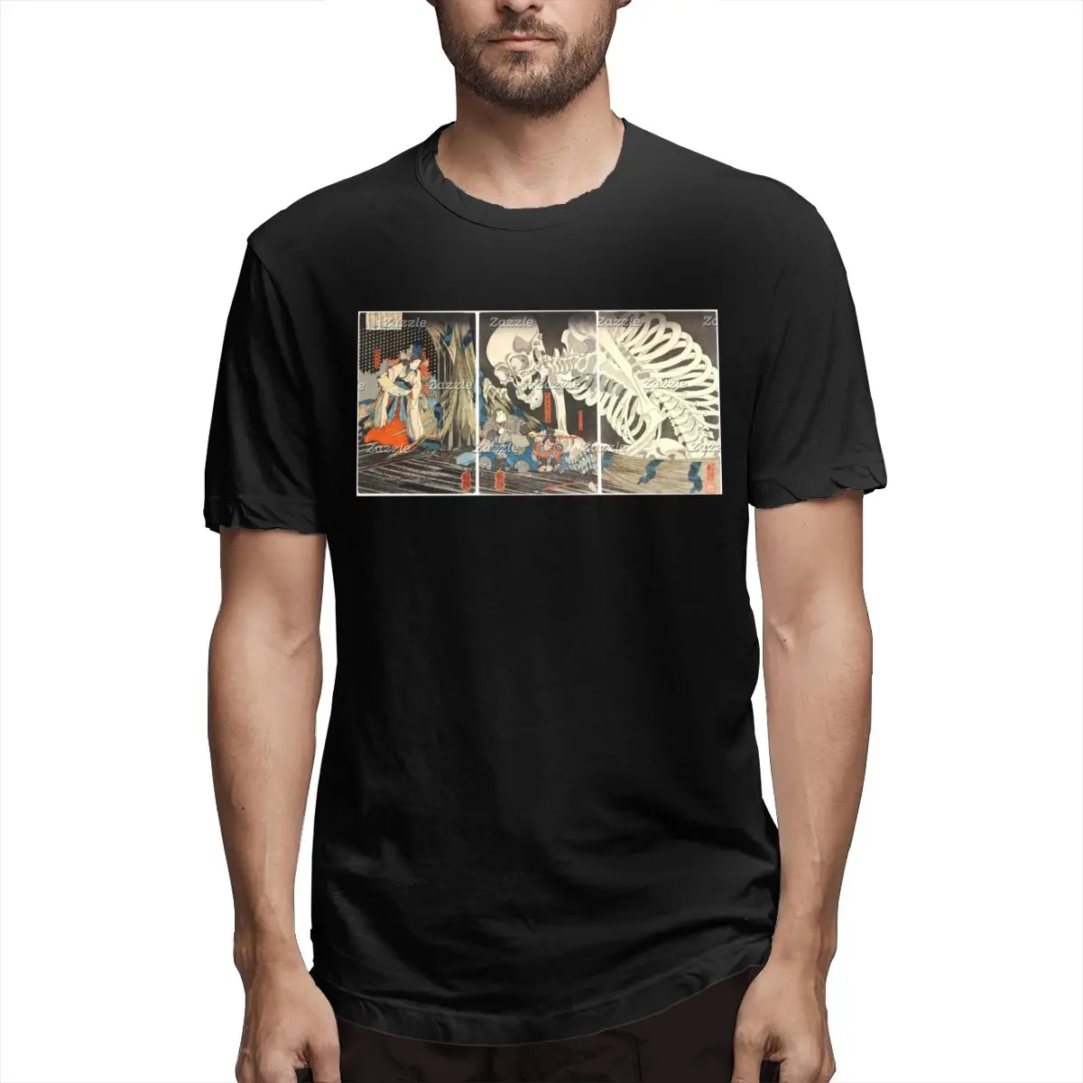 

Spectral Skeleton Summons Graphic Tee Men's Short Sleeve T-shirt Funny Tops