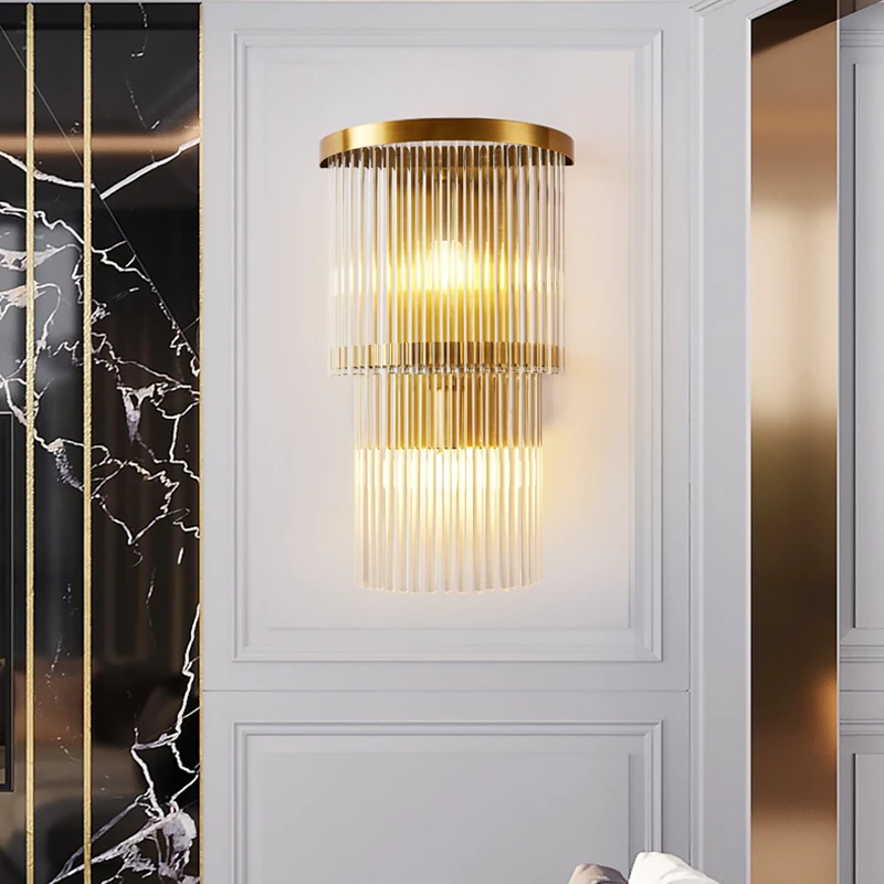 Современный Блеск Crystal Led настенный светильник из золотистого металла Спальня настенные светильники светодиодные светильники Обеденная светодиодный светильник настенный Гостиная бра