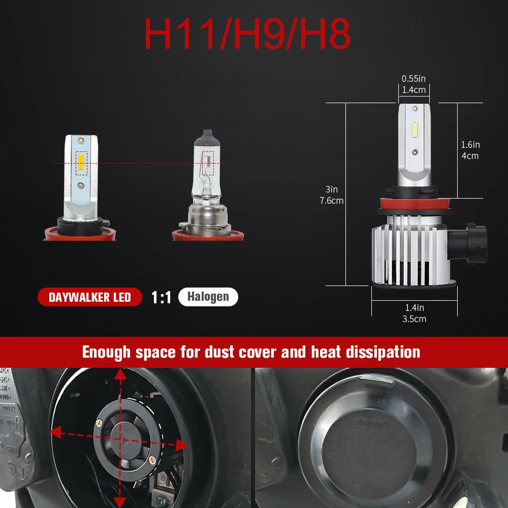 1 пара светодиодный фары лампы 60 Вт 12000lm H4 Hi/короче спереди и длиннее сзади) H7 H11 9005