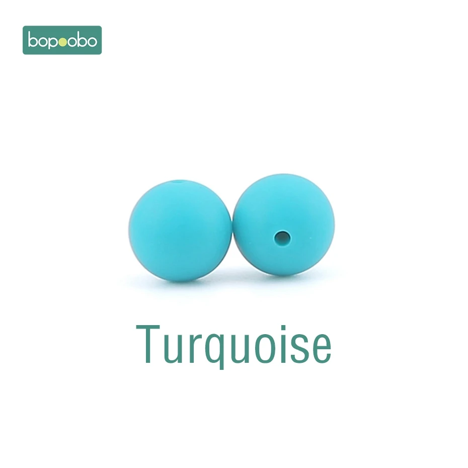 Turquoise Bopoobo 30 шт. 12 мм пищевой силиконовый Прорезыватель для зубов детский уход за зубами DIY стартовый набор силиконовые бусины Экологичные Детские аксессуары - Цвет: Turquoise