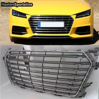 tts style chrome grey front racing grills bumper engine grill grille for audi tt tts 2015 2020 car accessories