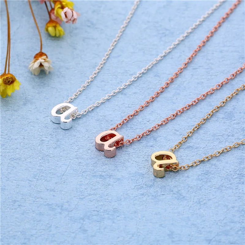 Ожерелье с буквами алфавита для женщин 8 мм маленький нижний корпус