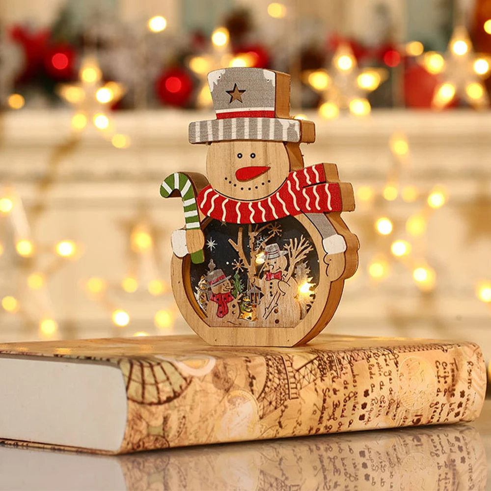 

Рождественские Снежинки Деревянные Подвески окна рождественские украшения Рождественская елка украшения светодиодный светильник домашн...