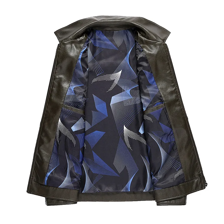 

leather Men's jacket with flannel collar new style of men's leather jacket casual men's jacket in autumn and winter 2020