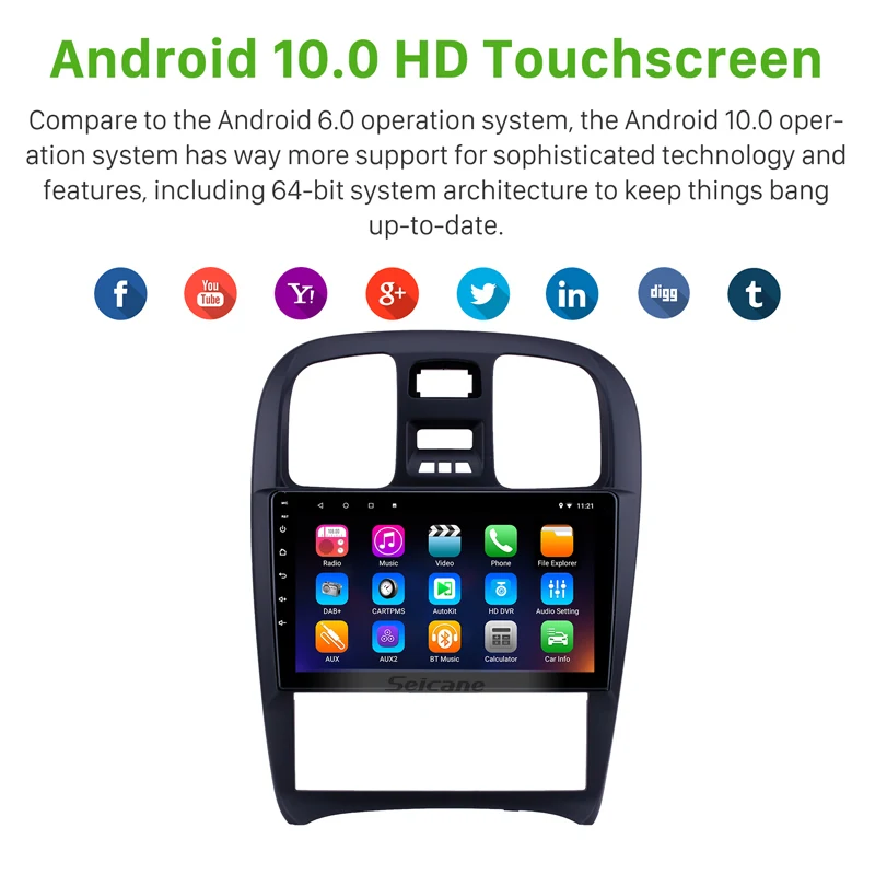 Seicane 9 дюймов Android 10 0 2 Гб ОЗУ четырехъядерный автомобильный радиоприемник