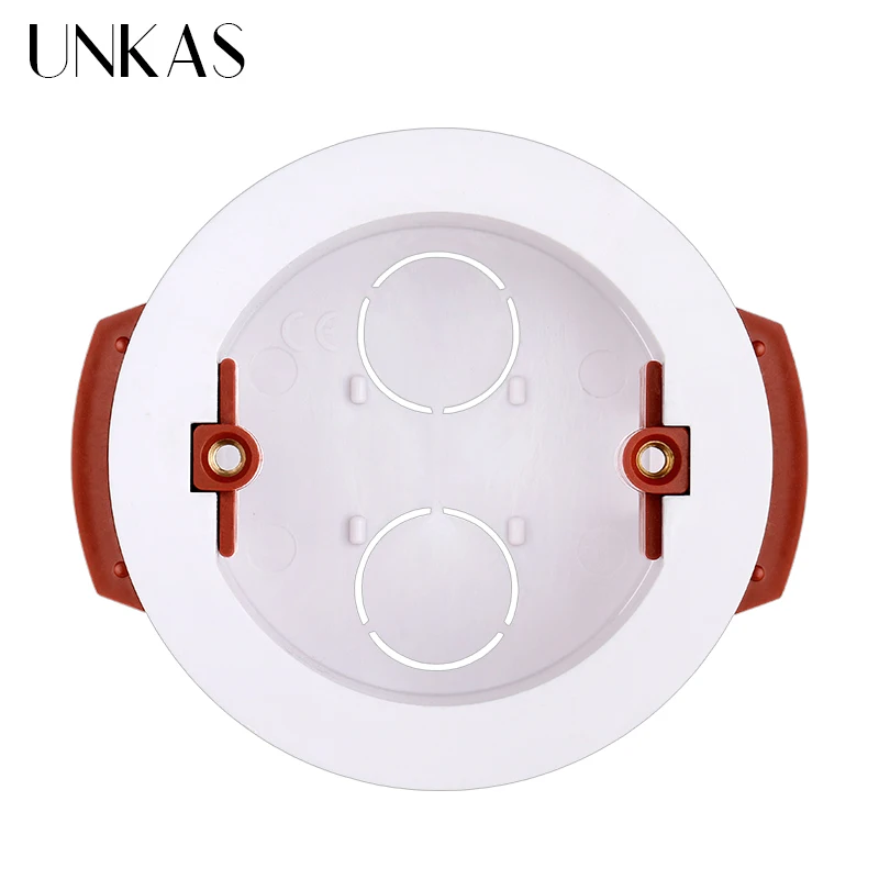 

UNKAS Round Dry Lining Box For Gypsum Board / Drywall / Plasterboad 50mm Installation Distance 32mm Depth Mount Box