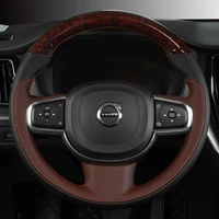 diy leather hand sewn steering wheel cover for volvo xc60 xc40 s90 s60 v60 v90 xc90 special purpose vehicle interior