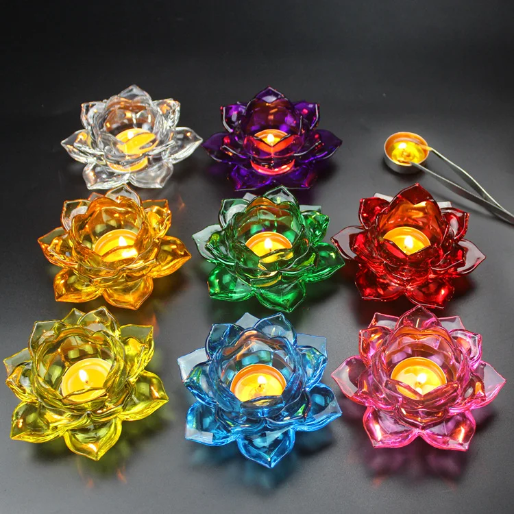 Прямая поставка хрустальные подсвечники в форме лотоса подсвечник виде чаши