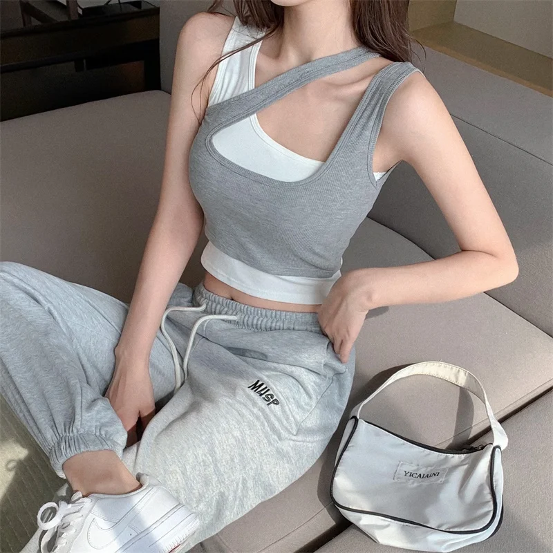 Женский топ в стиле пэчворк Короткие топы футболки без рукавов цельный майки