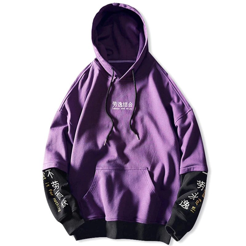 Мужская толстовка с капюшоном графическим принтом и цветными блокировками