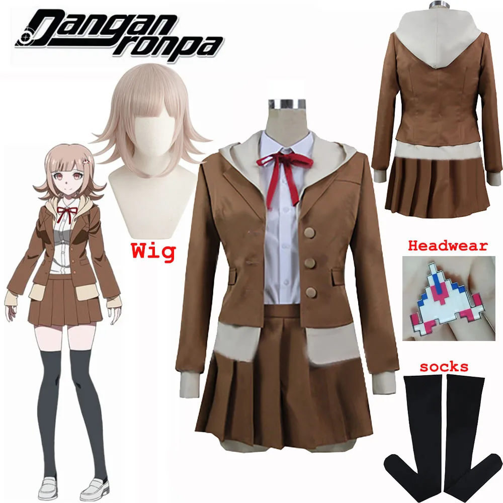 Danganronpa 3 конец Надежды Пик средней школы отчаяние дуги Chiaki Нанами короткая юбка костюм для косплея
