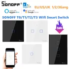 Умный настенный сенсорный переключатель SONOFF T1T2T3T0, для ЕС, Великобритании, США, 123, Wi-Fi, управление домом через приложение EwelinkRF433Голосовое управлениесенсорное управление