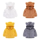 Прыжки метров, для осени и весны, флис, толстовки с капюшоном для девочек и мальчиков; От 2 до 6 лет Детские куртки на молнии с длинным рукавом и изображением милого Детская верхняя одежда куртки