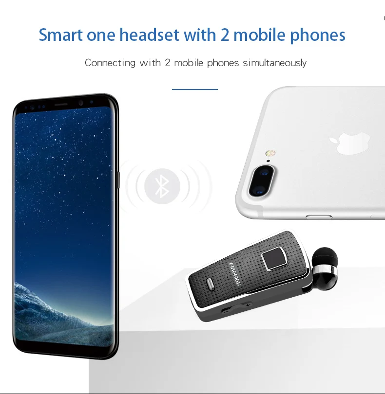 Fineblue F970PRO 5.0 Portable in-ear Wireless Bluetooth neck clip telescopic type business Sport Earphone Vibration Wear Clip |