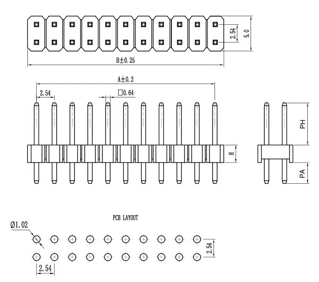 5 шт. 2 54 мм 2x20 контактов двойной штыревой разъем для Raspberry Pi Zero GPIO | Обустройство
