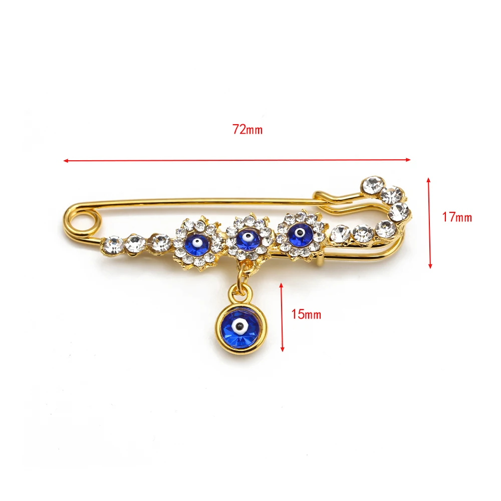 

Wish Card 1PC Evil Turkish Blue Lucky Eyes Pins for Women Sun of Evil Eyes Gold Color Brooch Party Jewelry Gift BD86