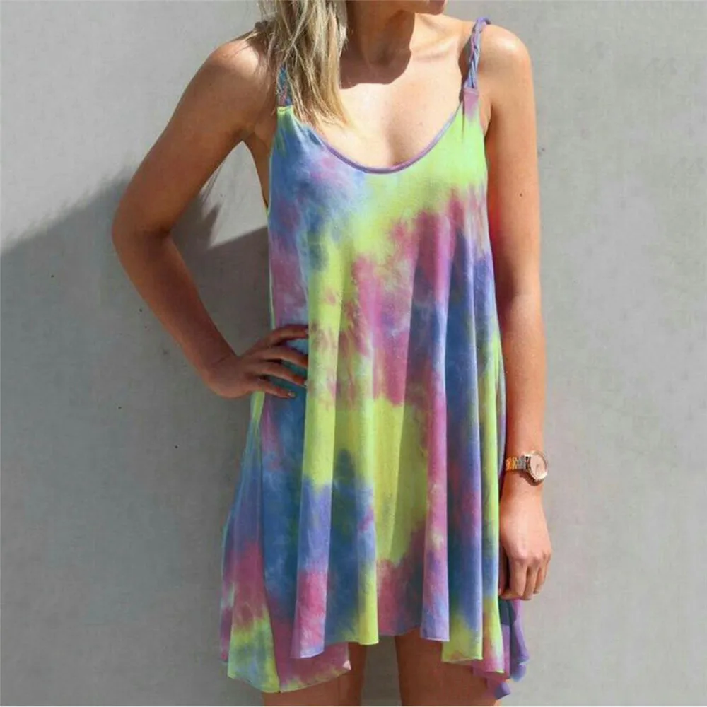 Новые женские платья с 3D градиентным принтом лето 2020 большой размер s сексуальный