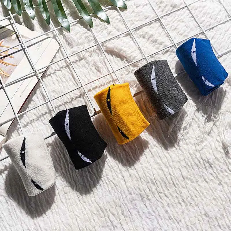 1/3/5 пар повседневные Короткие хлопковые носки с принтом мужские и женские прямые