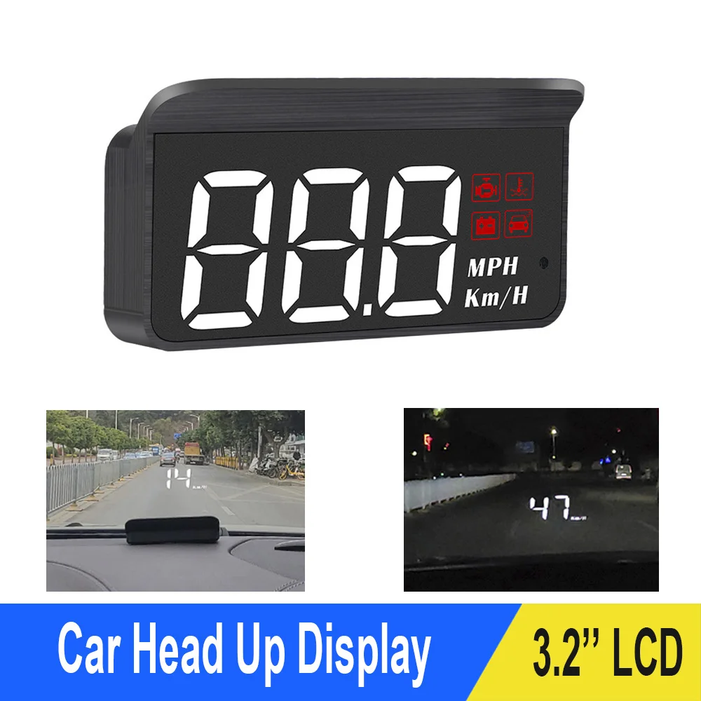 

HUD Car Head Up Display M3 OBD2 3.2 Inch Overspeed ​​​​Warning Windshield Speed Projector Digital Electronic Auto Accessories