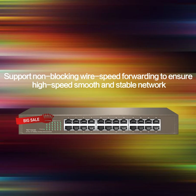 GLTEF1024D 24 порта 10/100 м энтернет сетевой коммутатор QoS половина/полный дуплекс LACP