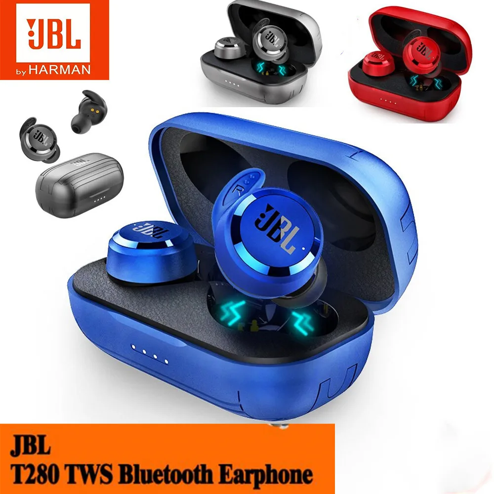 

Bluetooth-наушники JBL T280, TWS, с микрофоном и зарядным футляром
