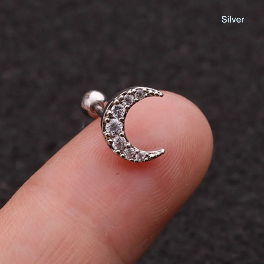Starose 1 шт. новый модный лунный козелок пирсинг Спираль гвоздик Daith хрящ серьги уха