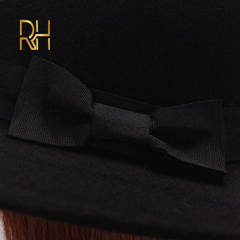 Женская однотонная фетровая шляпа с плоской подошвой имитация шерсти зимняя