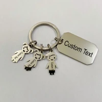 personalized keychain custom name family boy and girl key rings nameplate stainless steel keychains for men women jewelry gift