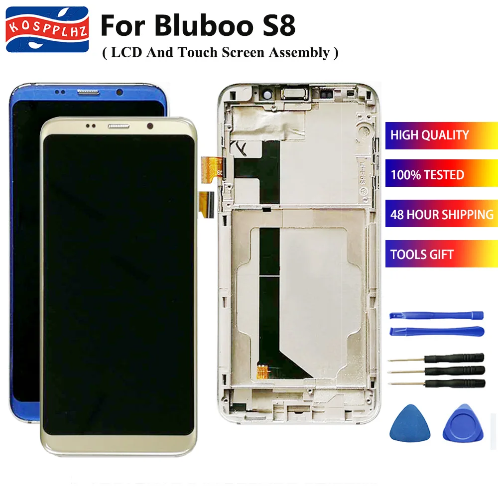 Мобильный телефон Bluboo S8 дисплей + сенсорный экран в сборе с рамкой сменная деталь