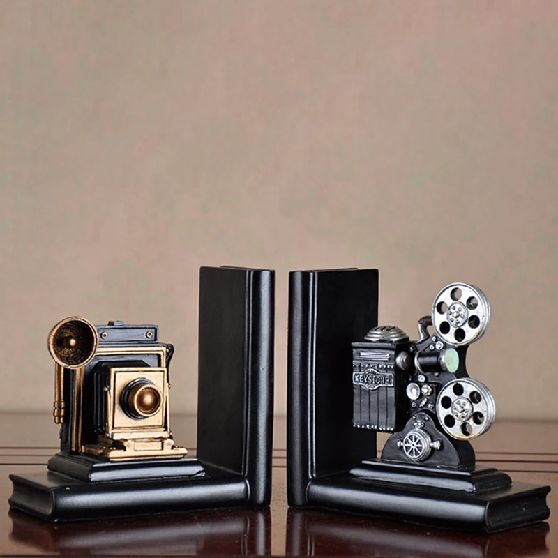 Ретро камера Bookend фильм проектор Черный Серебряный коллекционный проект креативный книжный шкаф старинные ювелирные изделия Кабинет исследование хо