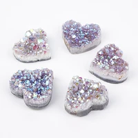 1pc natural heart amethyst cluster specimen healing energy quartz rainbow aura crystal stone gem home decor collectible gift
