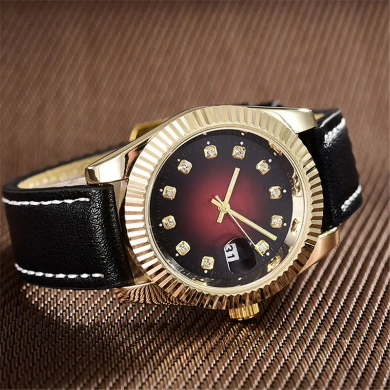

reloj hombre New brand luxury mens watches tag quartz movement diamond watch women leather men wrist watches clock for gift