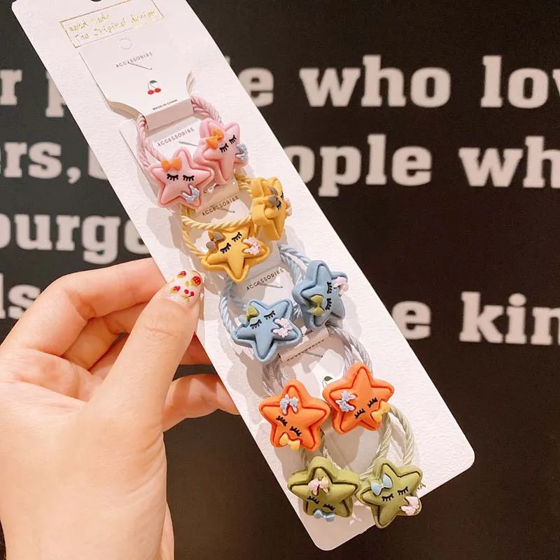 10 шт./компл. Новая эластичная повязка для волос с мультяшными животными