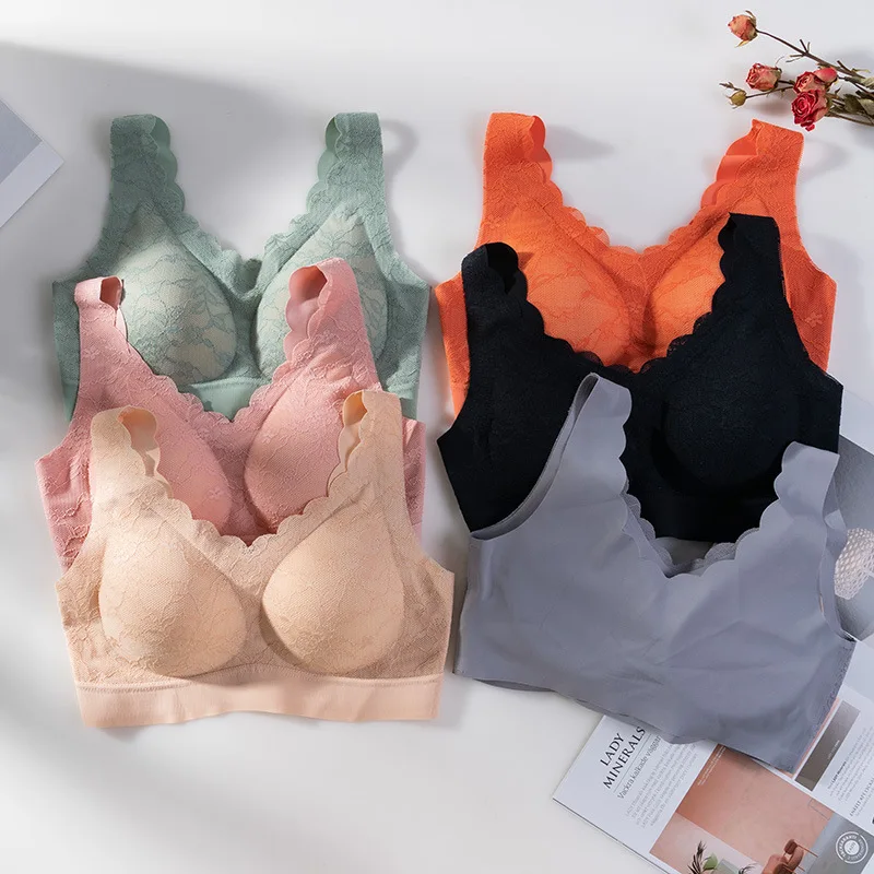 Бесшовное нижнее белье однотонные хлопковые мягкие бюстгальтеры с застежкой