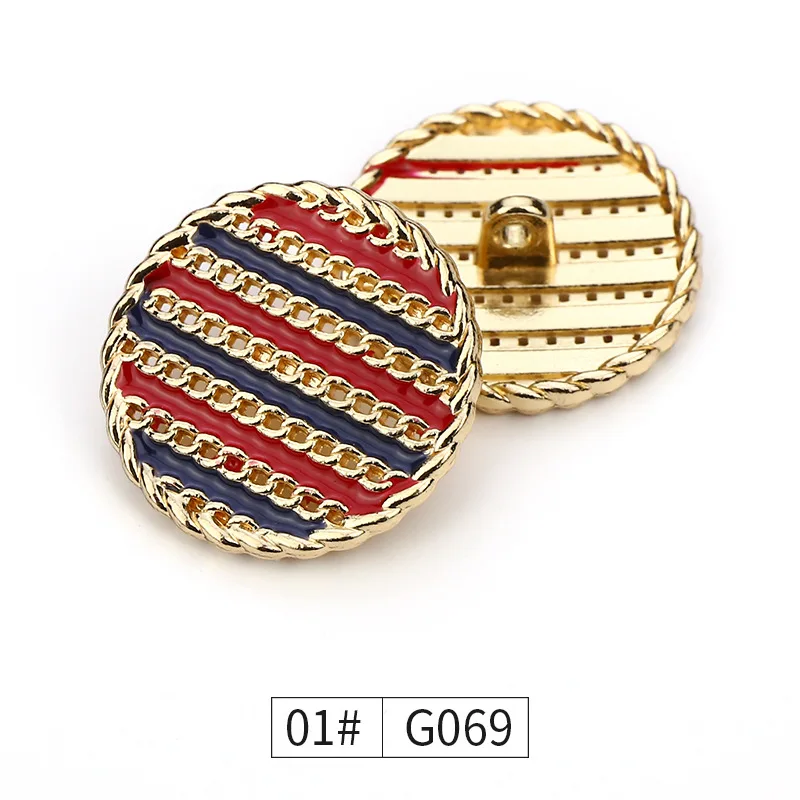 

Metal high foot hand sewn button point oil double match button versatile coat accessories decoration spot wholesale