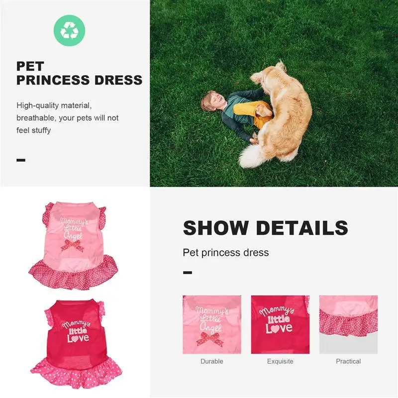

2pcs Sweet Puppy Skirt Exquisite Dog Dress Puppy Skirts Creative Sweet Adorable Pet Clothes Dog Party Costume(Size S/M/L)