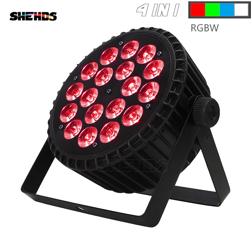 Flat Par 4in1 Black SHEHDS 18x12 Вт/18x15 Вт/18X18 Вт Par огни алюминий Dj диско вечерние ночной клуб бар события Dj проектор мыть освещение сценическое освещение - Цвет: Flat Par 4in1 Black
