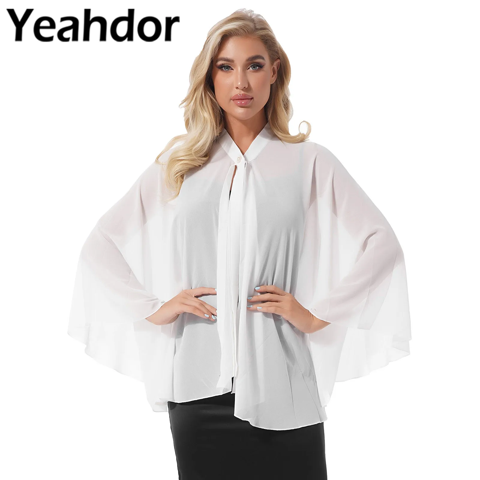 Женская шифоновая накидка с бантом элегантная от солнца для невесты|Свадебные