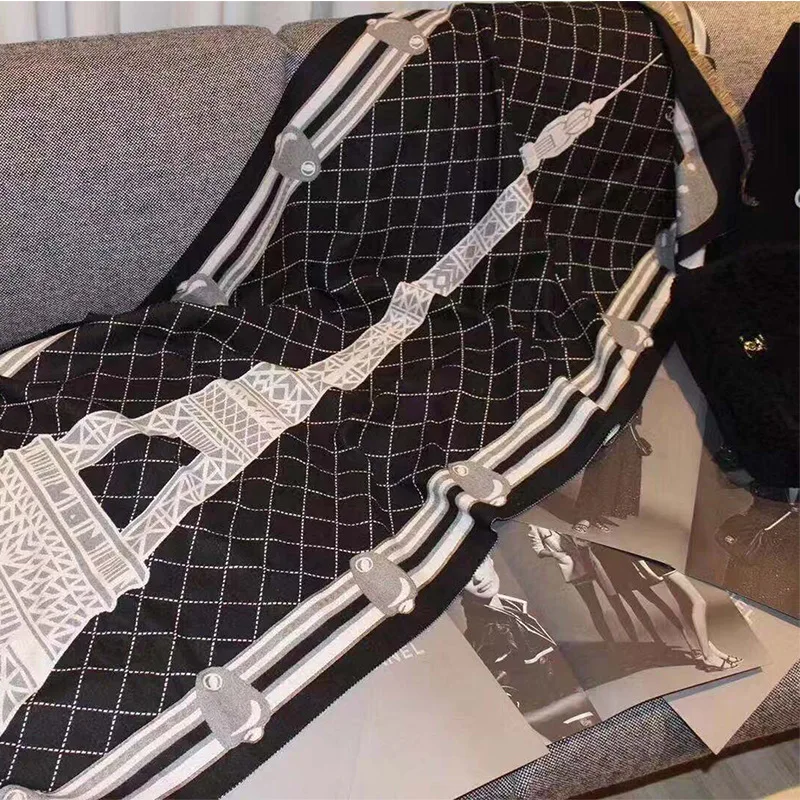 Роскошный брендовый шарф одеяло для женщин рождественский подарок кашемировый с