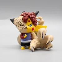 pokemon pikachu cos gaara naruto dress change q version model toy action figure collection desktop ornaments