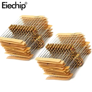 0,5 Вт резистор Ассортимент Набор, сделай сам, угольный осажденный резистор (1 Ом-10 м ом) 12W Цветные кольца сопротивления Ассорти посылка