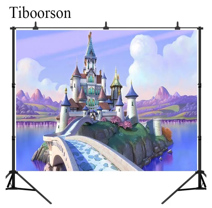 

Королевский фиолетовый мультяшный замок принцесса фон подходит для девочек праздник вечеринки дня рождения Декор Фон