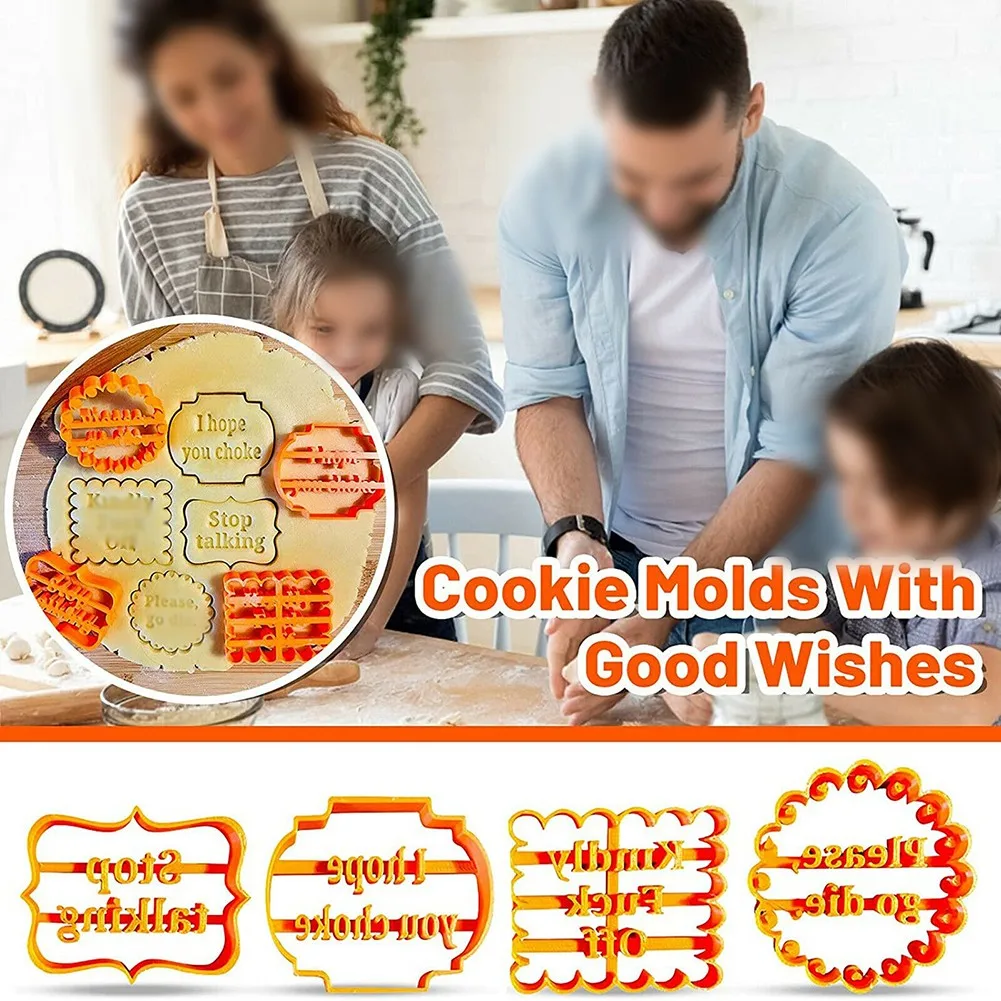 

4pcs Cookie Molds With Good Wishes Cookie Form With Fun And Irreverent Phrases Cookie Moulds Baking Mould Cookie Decorating Tool