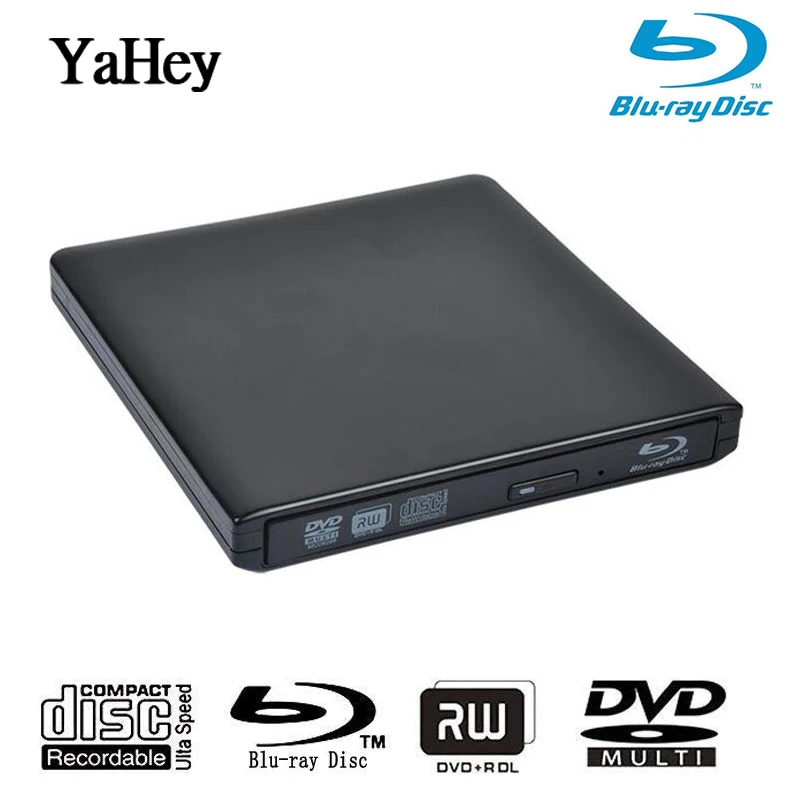 YAHEY USB 3,0 Blu ray привод BD-RE горелки внешний CD/DVD-RW/ram/rom писатель 3D плеер Superdrive для ноутбука Apple Macbook PC - Цвет: blu ray
